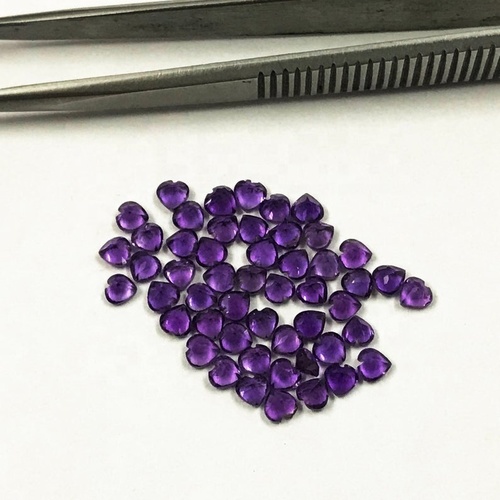 6mm African Amethyst Faceted Heart Loose Gemstones