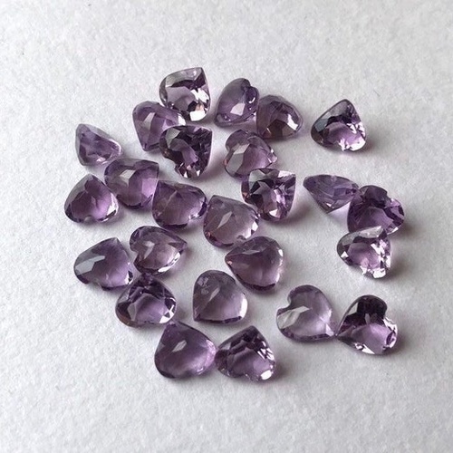 4mm Brazil Amethyst Faceted Heart Loose Gemstones