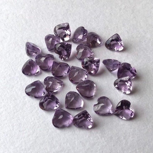 9mm Brazil Amethyst Faceted Heart Loose Gemstones