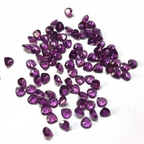 4mm Rhodolite Garnet Faceted Heart Loose Gemstones