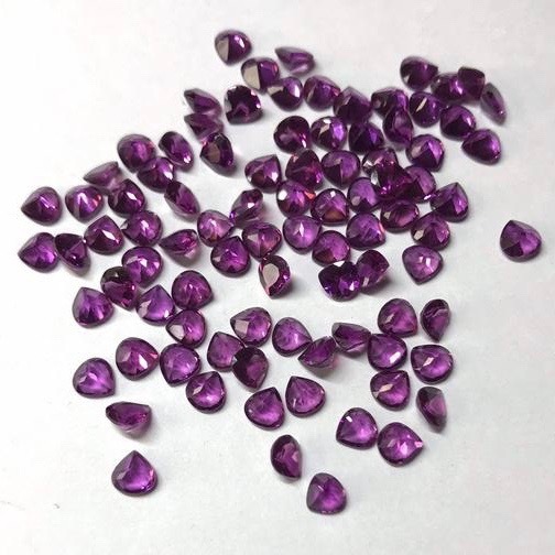 5mm Rhodolite Garnet Faceted Heart Loose Gemstones