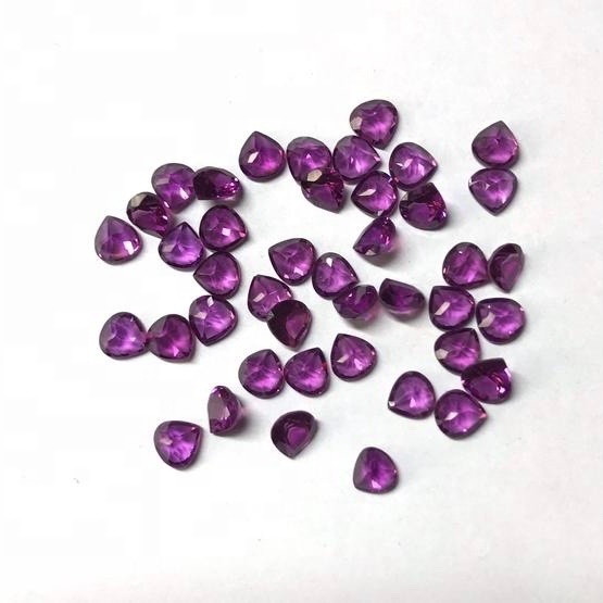 5mm Rhodolite Garnet Faceted Heart Loose Gemstones