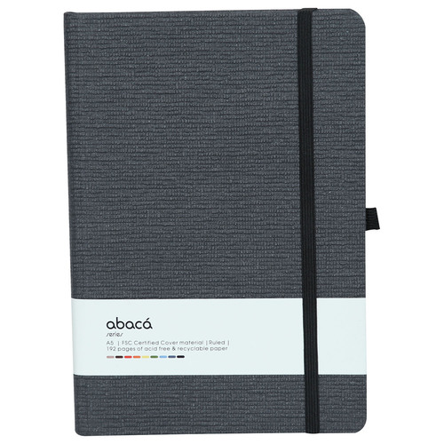 Comma Abaca - A5 Size - Hard Bound Notebook (Black)