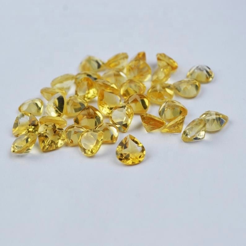 4mm Citrine Faceted Heart Loose Gemstones
