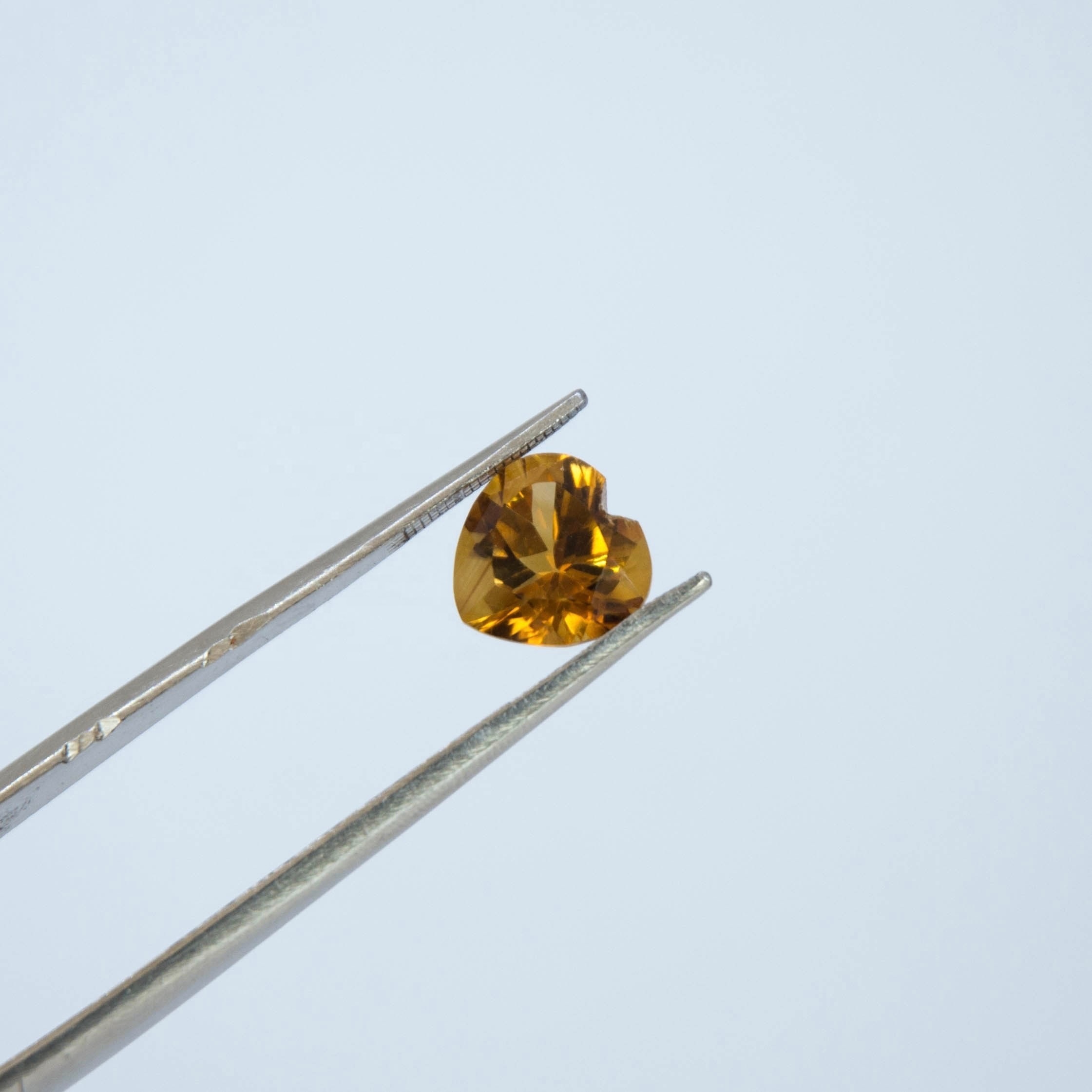7mm Citrine Faceted Heart Loose Gemstones