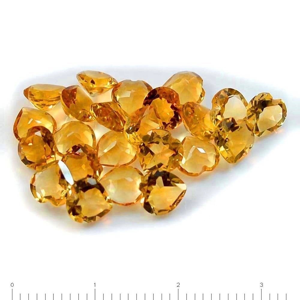7mm Citrine Faceted Heart Loose Gemstones