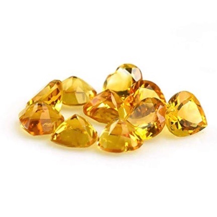 9mm Citrine Faceted Heart Loose Gemstones