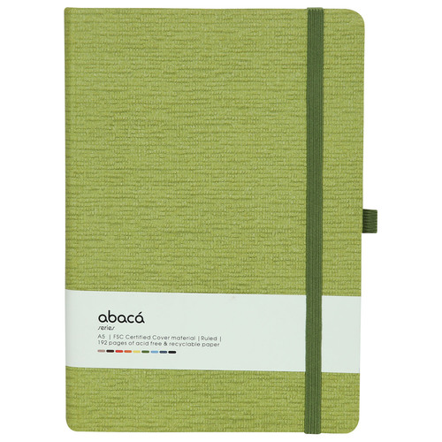 Comma Abaca - A5 Size - Hard Bound Notebook (Green)