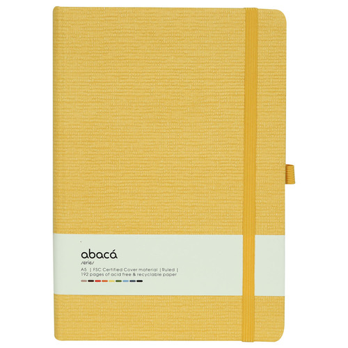 Comma Abaca - A5 Size - Hard Bound Notebook (Yellow)