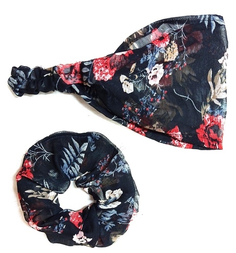 Printed Designer Fancy Headband And Scrunches
