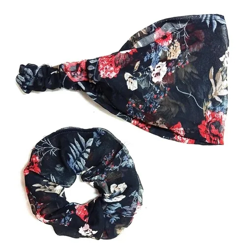 Printed Designer Fancy Headband And Scrunches