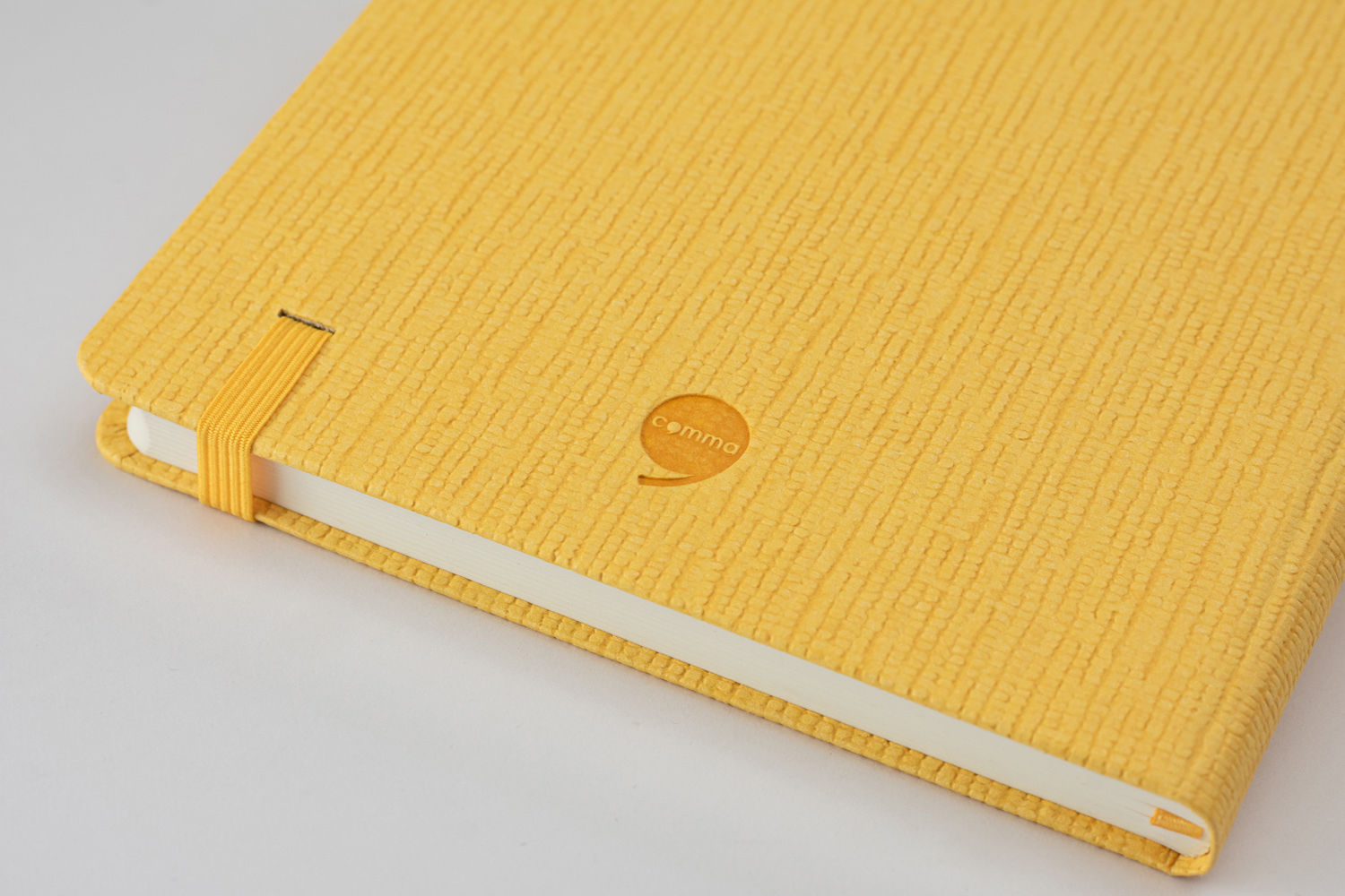 Comma Abaca - A5 Size - Hard Bound Notebook (Yellow)