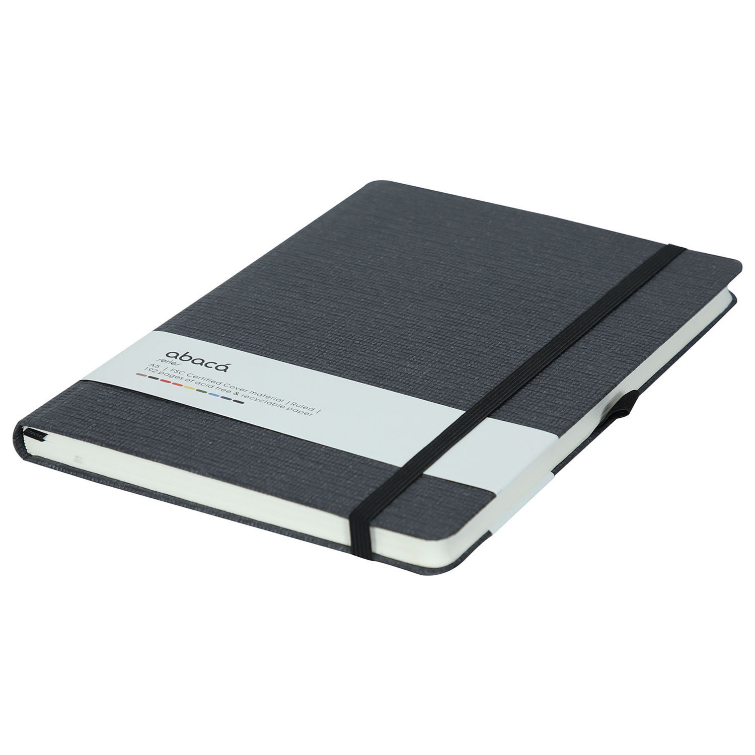 Comma Abaca - A5 Size - Hard Bound Notebook (Black)