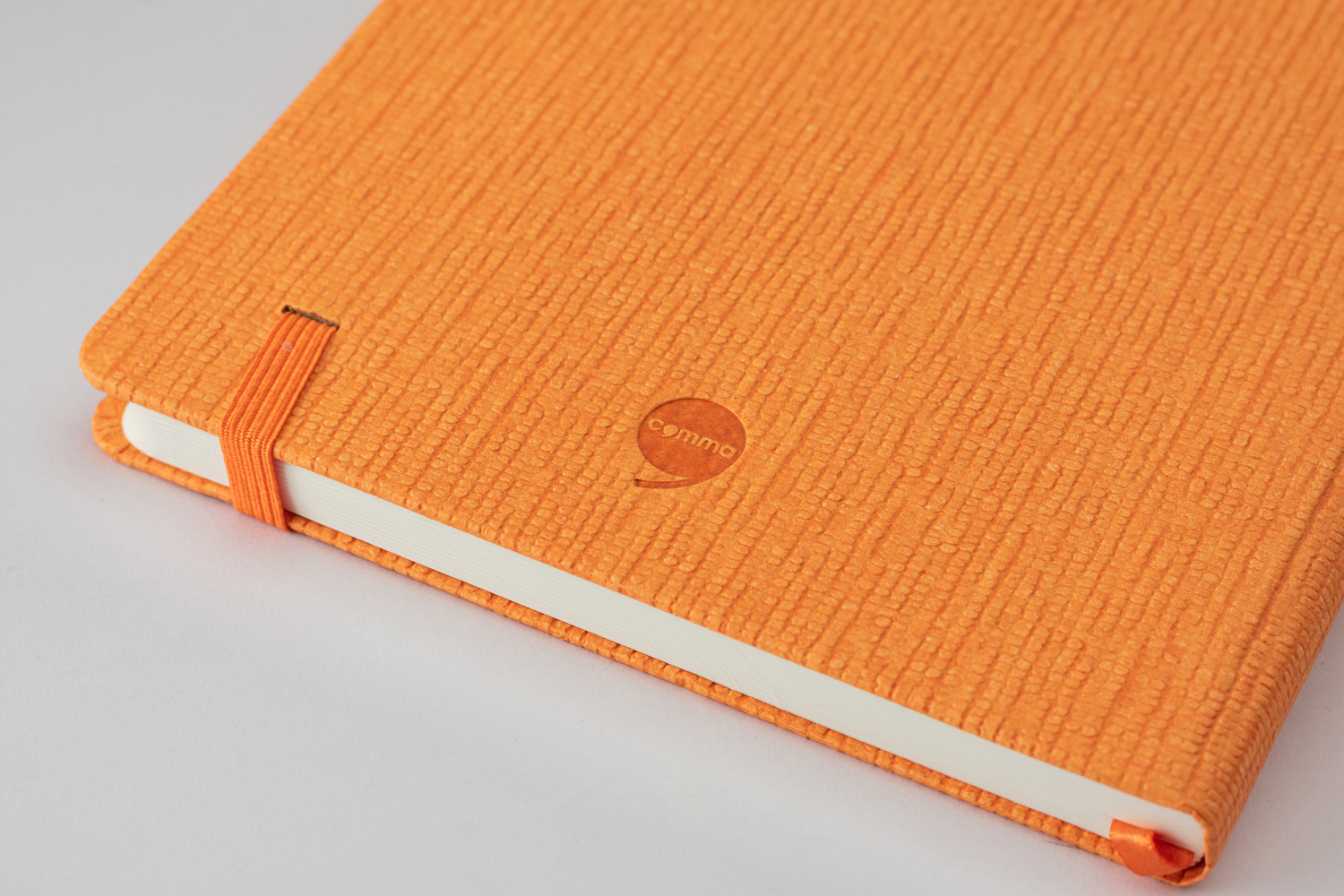 Comma Abaca - A5 Size - Hard Bound Notebook (Orange)
