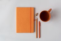 Comma Abaca - A5 Size - Hard Bound Notebook (Orange)