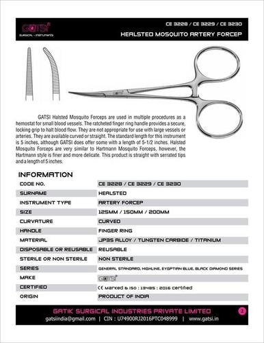 Healsted Mosquito Artery Forcep