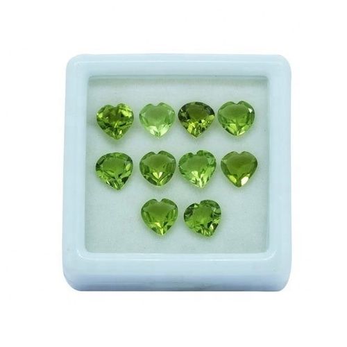 7mm Peridot Faceted Heart Loose Gemstones