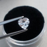 6mm White Topaz Faceted Heart Loose Gemstones Grade: Aaa