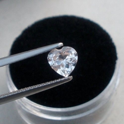 9mm White Topaz Faceted Heart Loose Gemstones