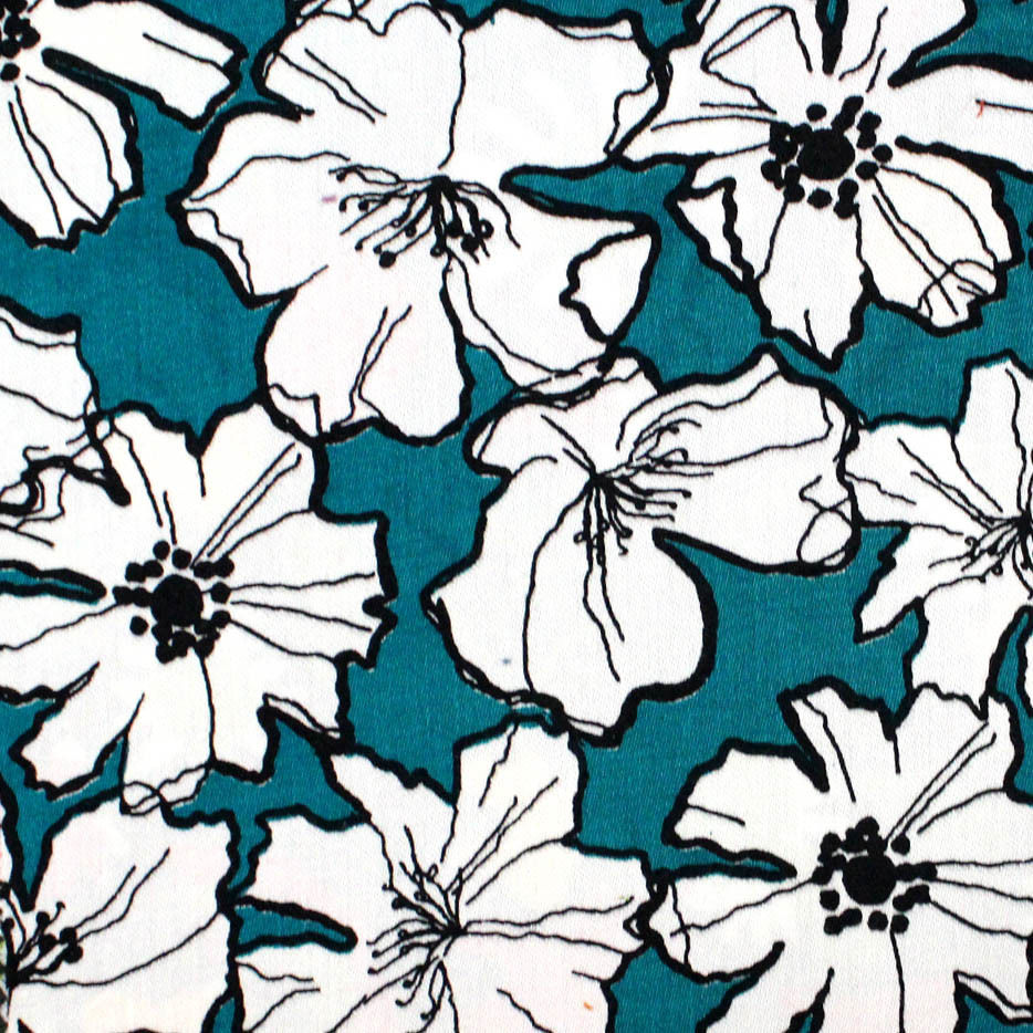 All Over Embroidery Organic Cotton Cambric Dyed Fabric