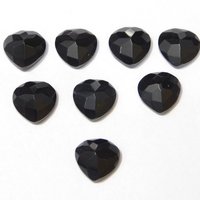 6mm Black Onyx Faceted Heart Loose Gemstones