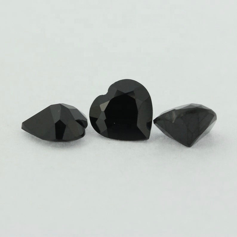 10mm Black Onyx Faceted Heart Loose Gemstones