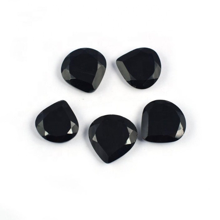 10mm Black Onyx Faceted Heart Loose Gemstones