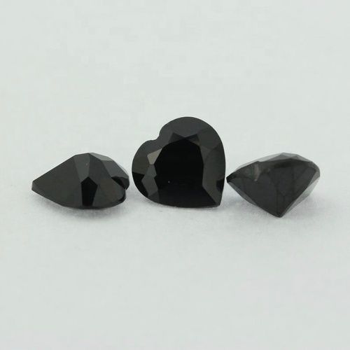 11mm Black Onyx Faceted Heart Loose Gemstones