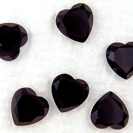 12mm Black Onyx Faceted Heart Loose Gemstones