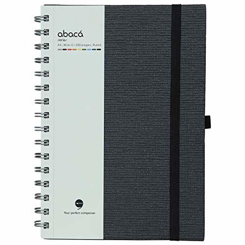 Features Include An Elastic Band Closure Comma Abaca - A5 Size - Wire-O-Bound Notebook (Black)