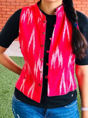 Red Ikat Jacket By DESI FINESSE