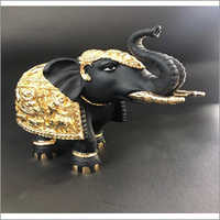 Gold Plated Elephant Black Terracota