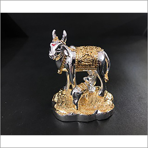 Silver Plated Cow with Calf Two Tone