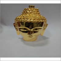 Buddha Head Statue - Brass Material, Medium Size, Golden Color - Traditional Style For Home Decoration, Aesthetic Zen-themed Accent Piece