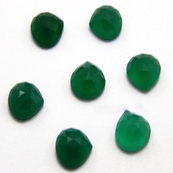 9mm Green Onyx Faceted Heart Loose Gemstones