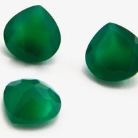 11mm Green Onyx Faceted Heart Loose Gemstones