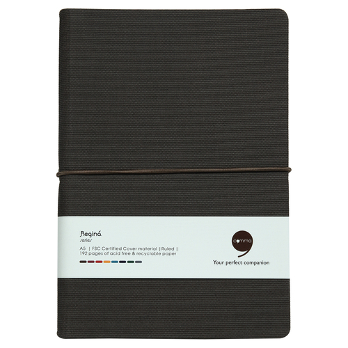 Comma Regina - A5 Size - Hard Bound Notebook (Brown)