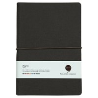 Features Include Horizontal Elastic Band Closure Comma Regina - A5 Size - Hard Bound Notebook (brown)