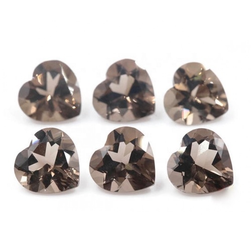 5mm Smoky Quartz Faceted Heart Loose Gemstones