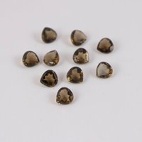6mm Smoky Quartz Faceted Heart Loose Gemstones