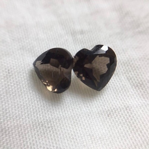 8mm Smoky Quartz Faceted Heart Loose Gemstones