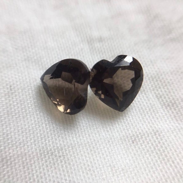 10mm Smoky Quartz Faceted Heart Loose Gemstones