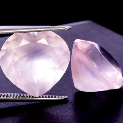 3mm Rose Quartz Faceted Heart Loose Gemstones