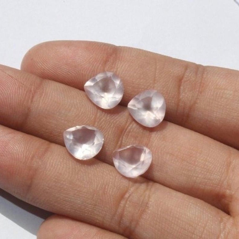 3mm Rose Quartz Faceted Heart Loose Gemstones