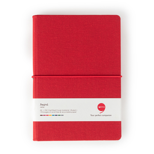 Comma Regina - A5 Size - Hard Bound Notebook (Red)