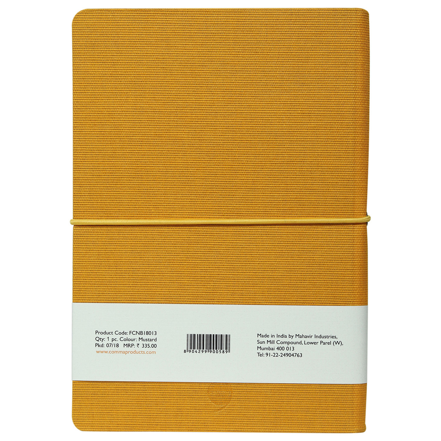 Comma Regina - A5 Size - Hard Bound Notebook (Mustard Yellow)