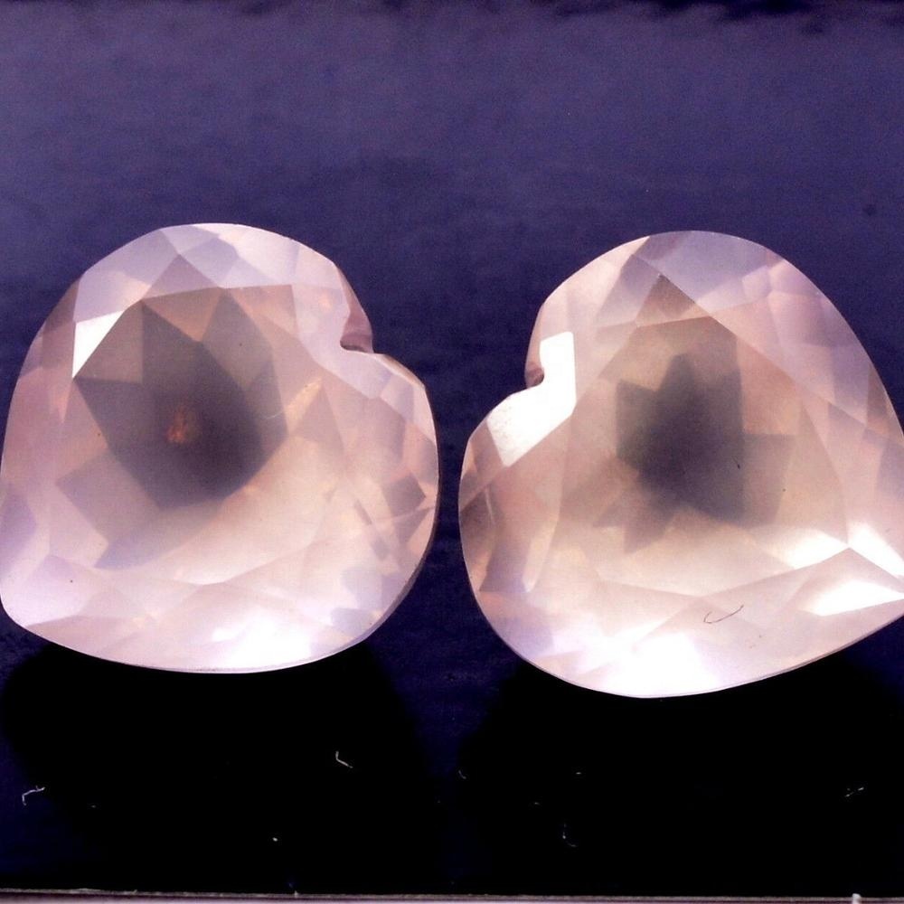 6mm Rose Quartz Faceted Heart Loose Gemstones