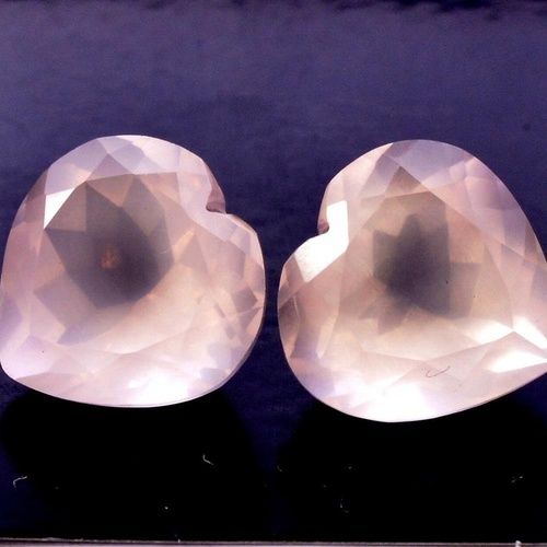 7mm Rose Quartz Faceted Heart Loose Gemstones