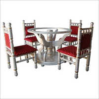 Easy To Clean Round Wooden Dining Furniture Set With 4 Chair