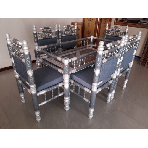 Polished Wooden Dining Furniture Set With 6 Chair